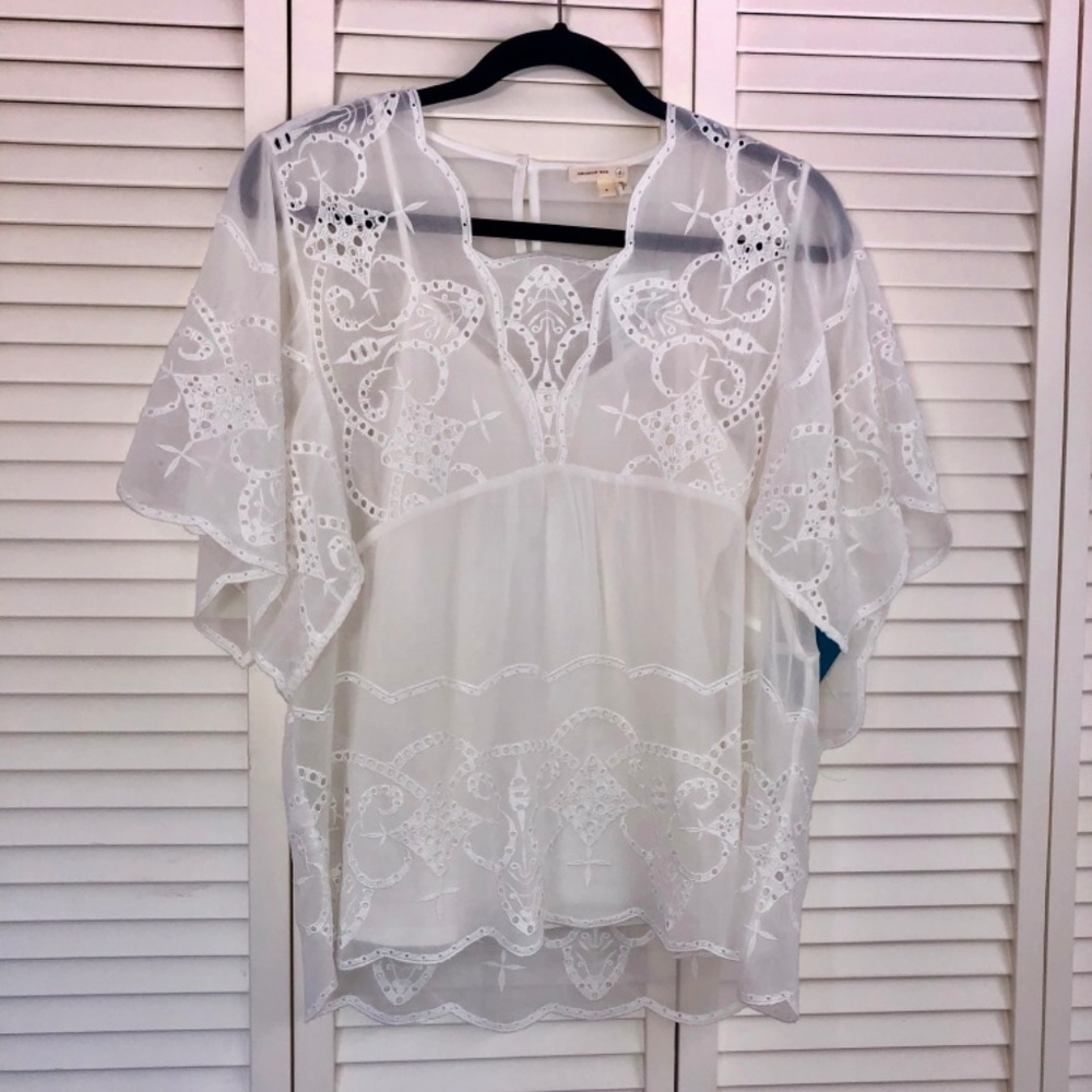 NWT Anthropologie Flowy White Top